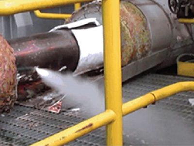 Figure 1 – Superheated steam leakage
